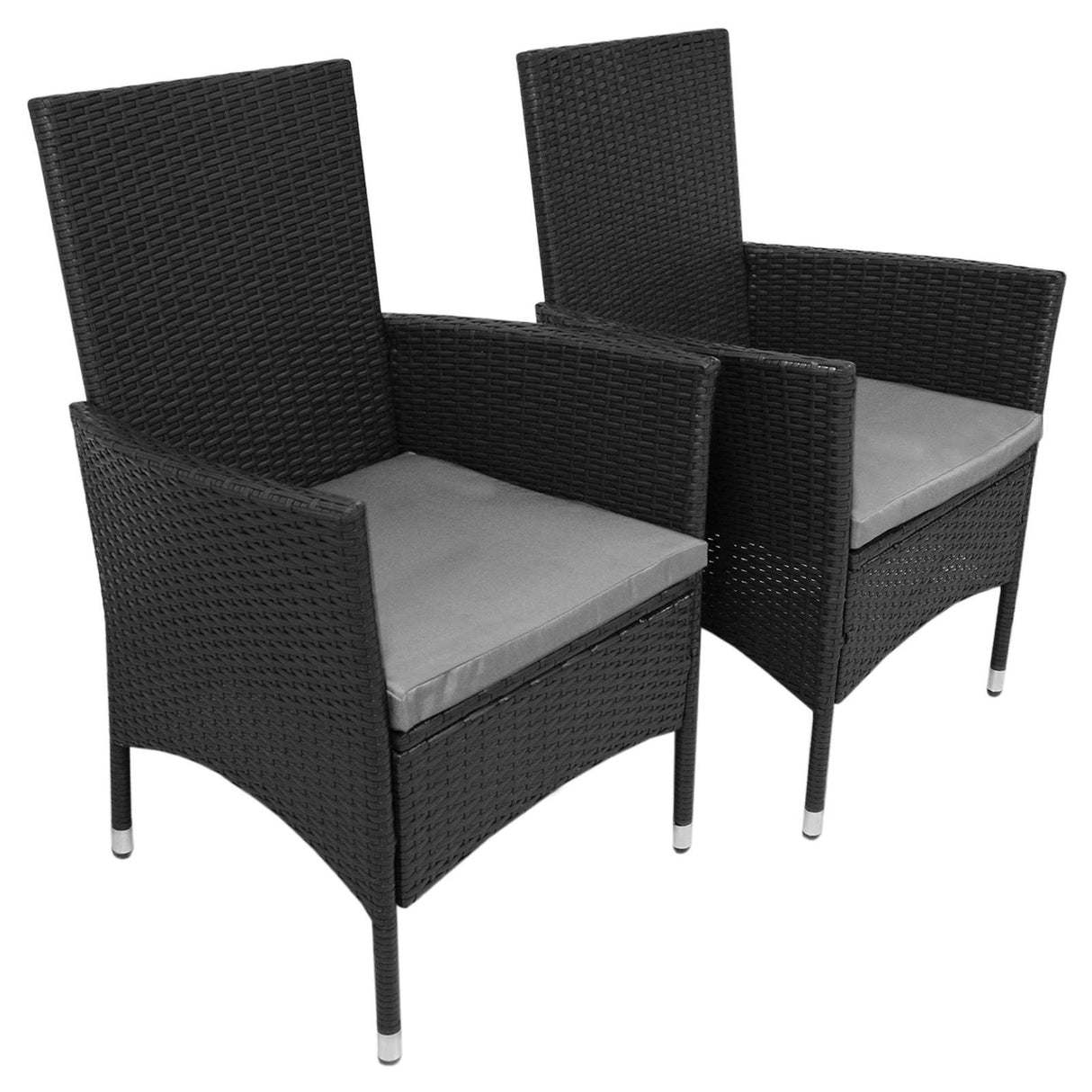 Jardí Rattan Bistro Set Black