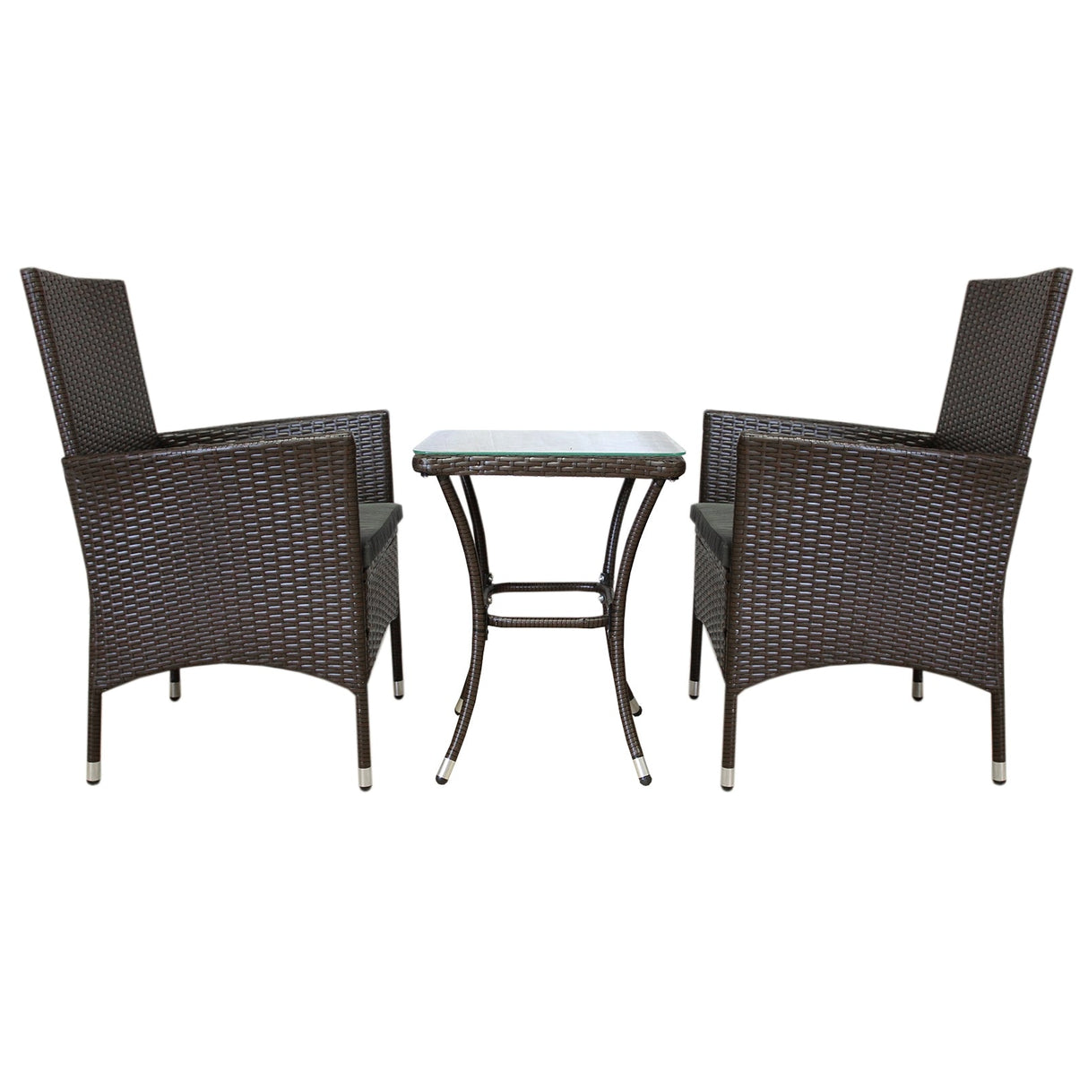 Jardí Rattan Bistro Set Brown