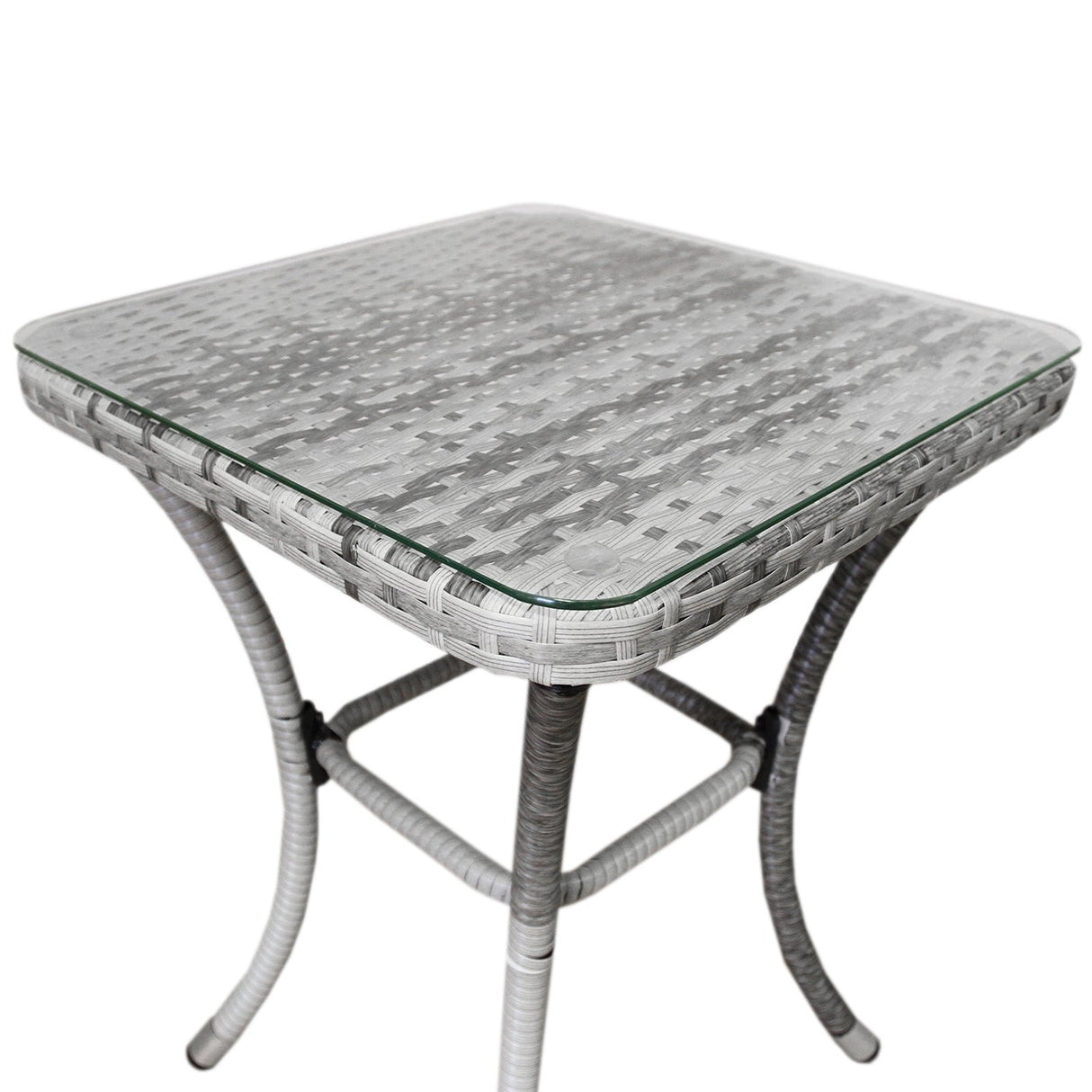 Jardí Rattan Bistro Set Light Grey