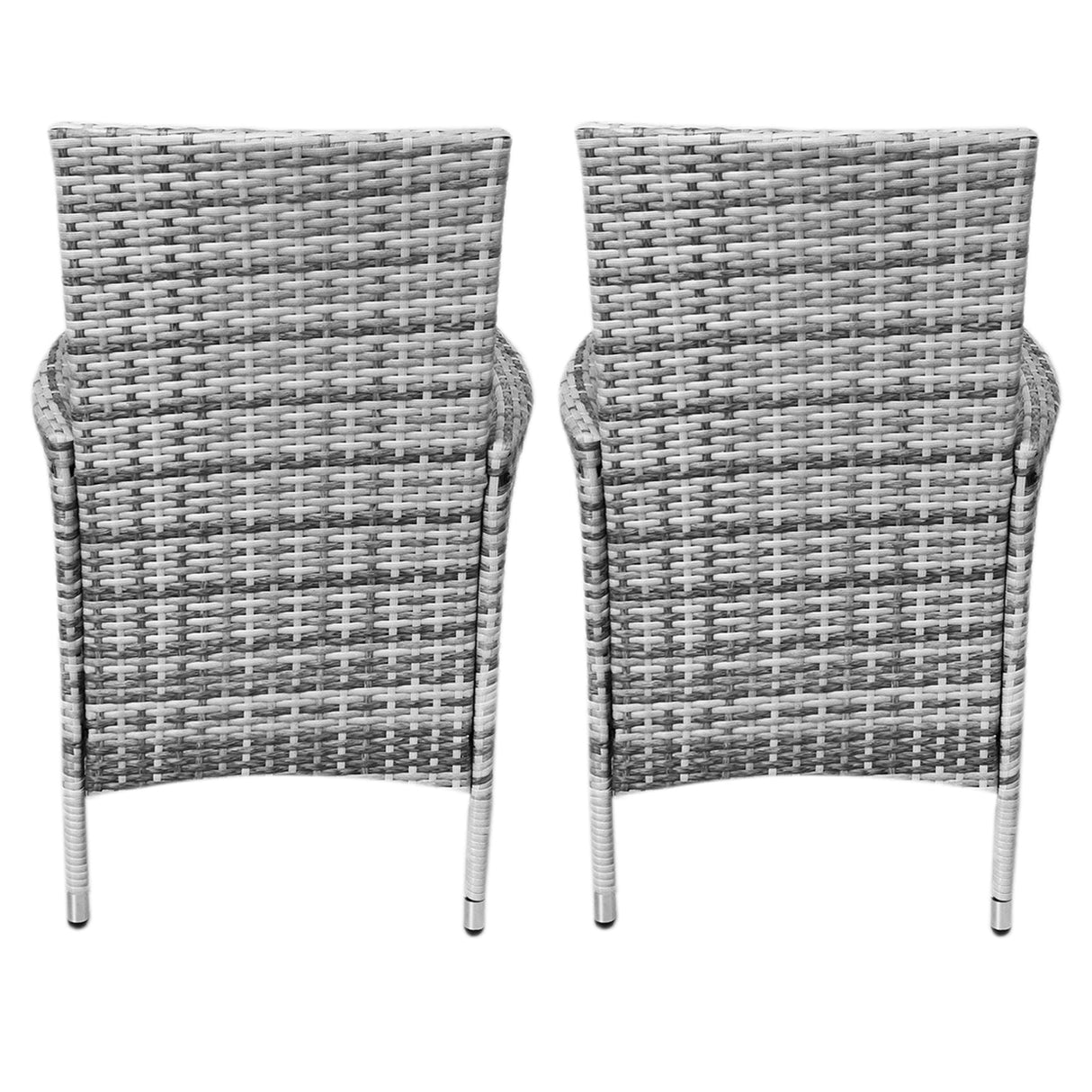 Jardí Rattan Bistro Set Light Grey