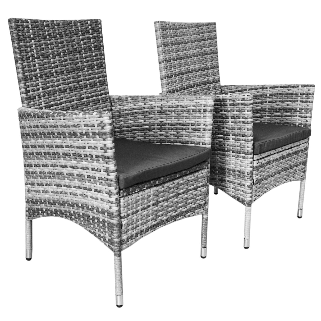 Jardí Rattan Bistro Set Light Grey