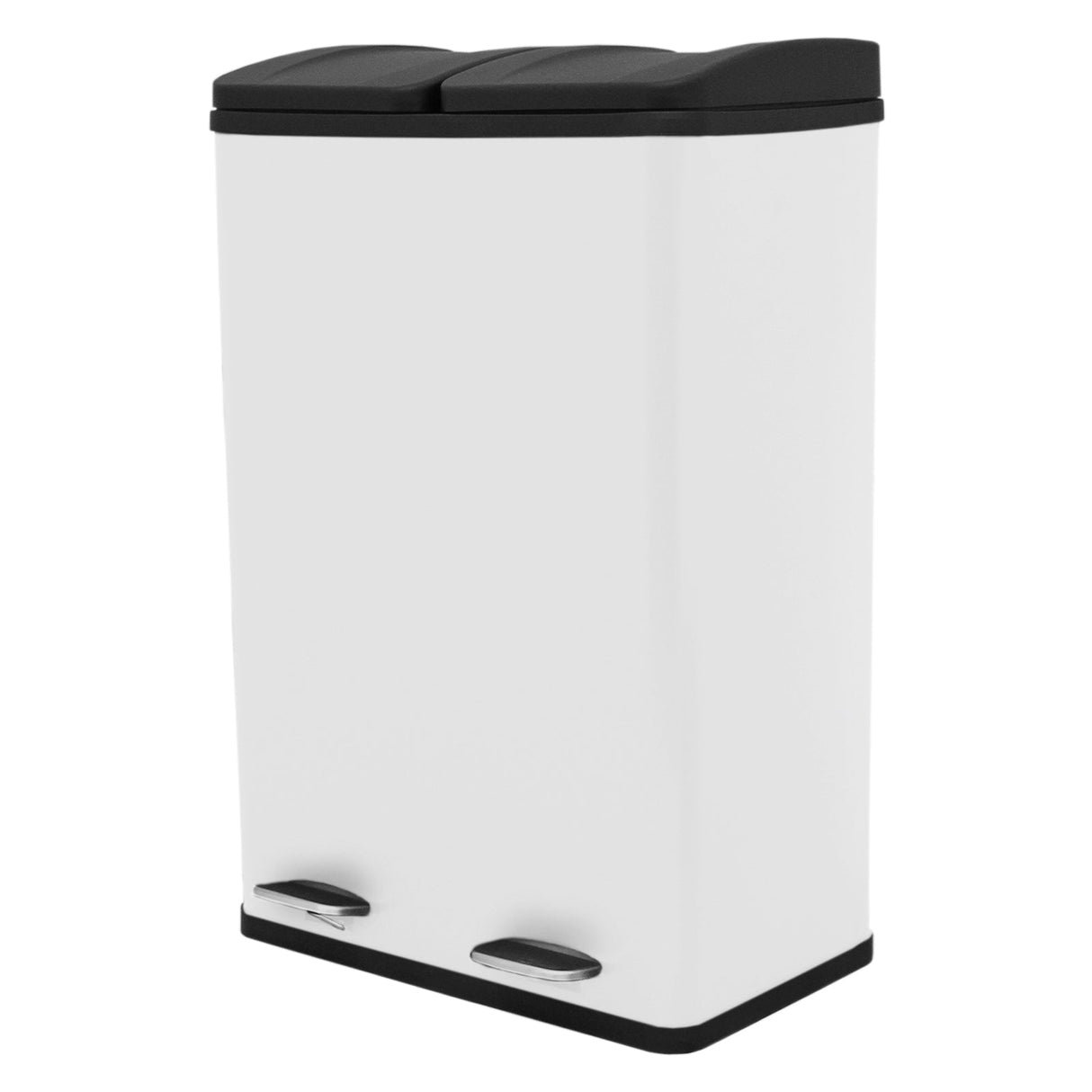 60L Dual Pedal Bin In White