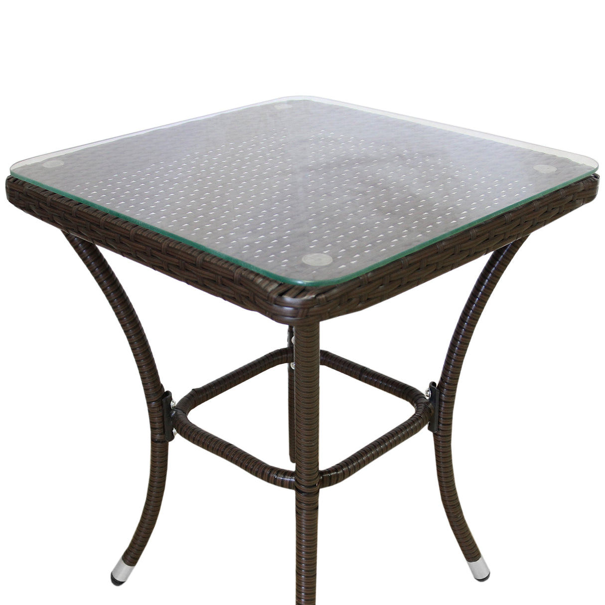 Jardí 2-Seater Rattan Bistro Brown Set with Cushions & Rain Cover