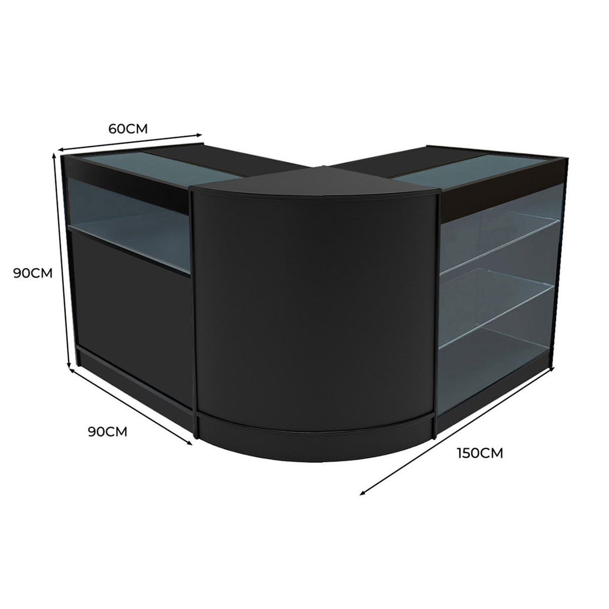 Triton LED Shop Counter Set K900, B900 & CM60 - Black