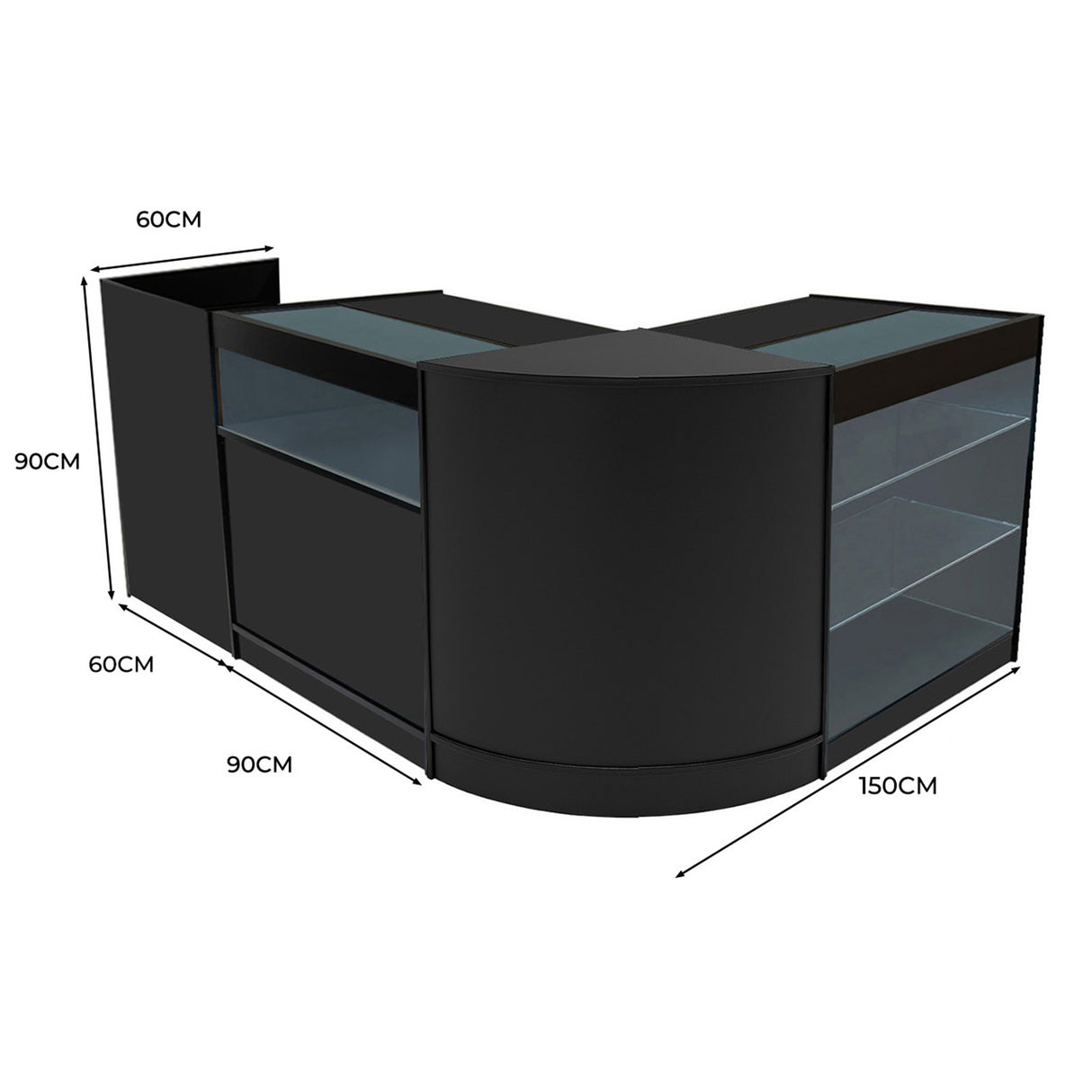 Polaris LED Shop Counter Set K900, B900, TB60 & CM60 - Black