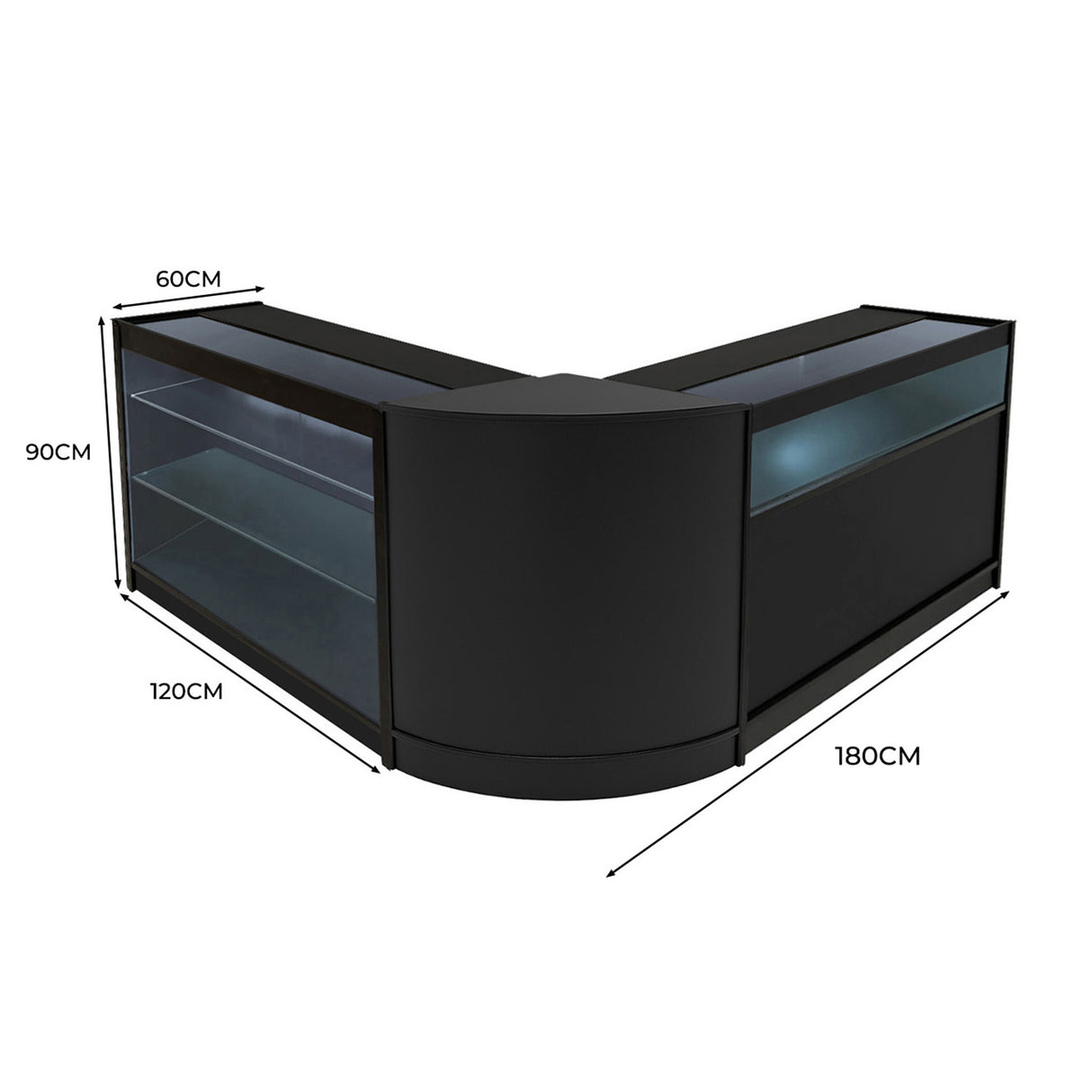 Triton LED Shop Counter Set K1200, B1200 & CM60 - Black