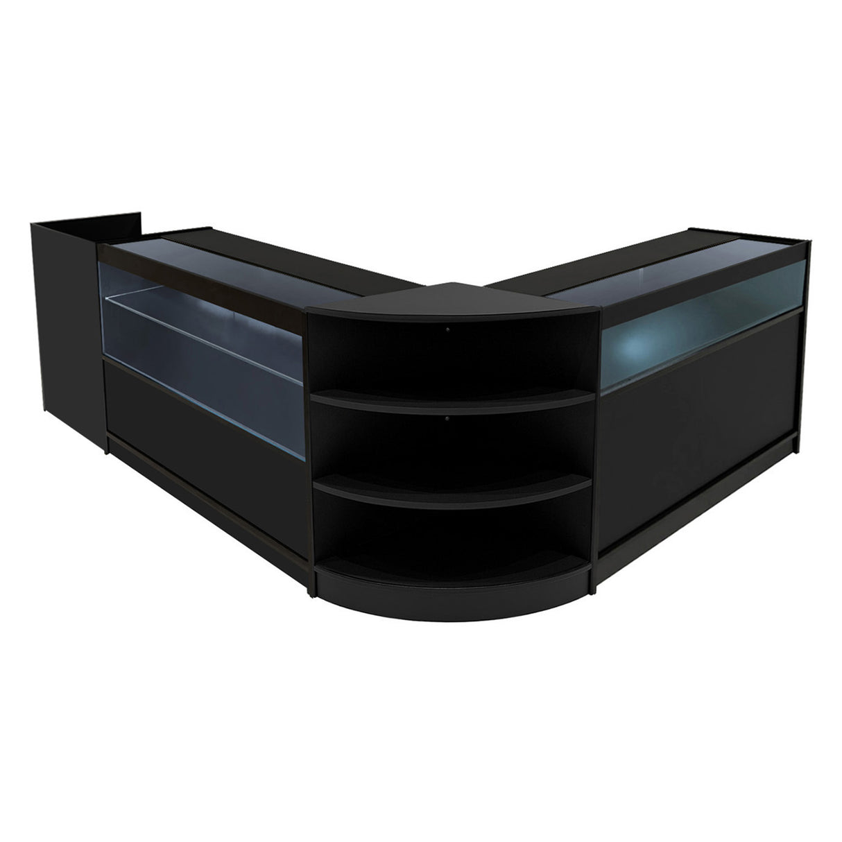 Europa LED Shop Counter Set B1200, C1200, TB60 & LM60 - Black