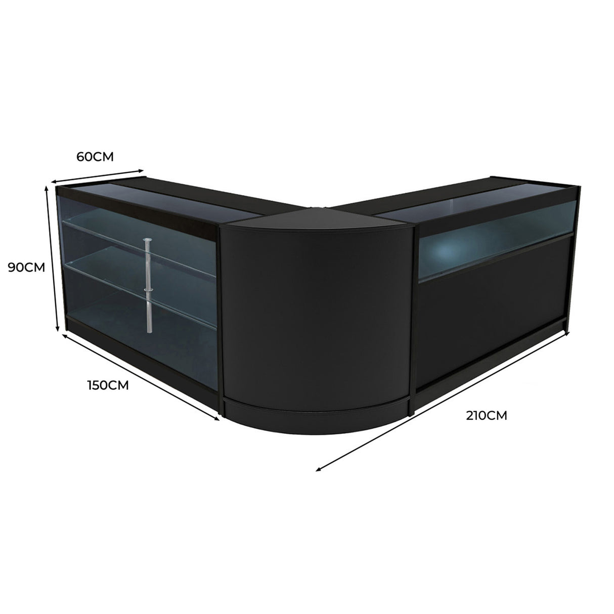 Triton LED Shop Counter Set K1500, B1500 & CM60 - Black