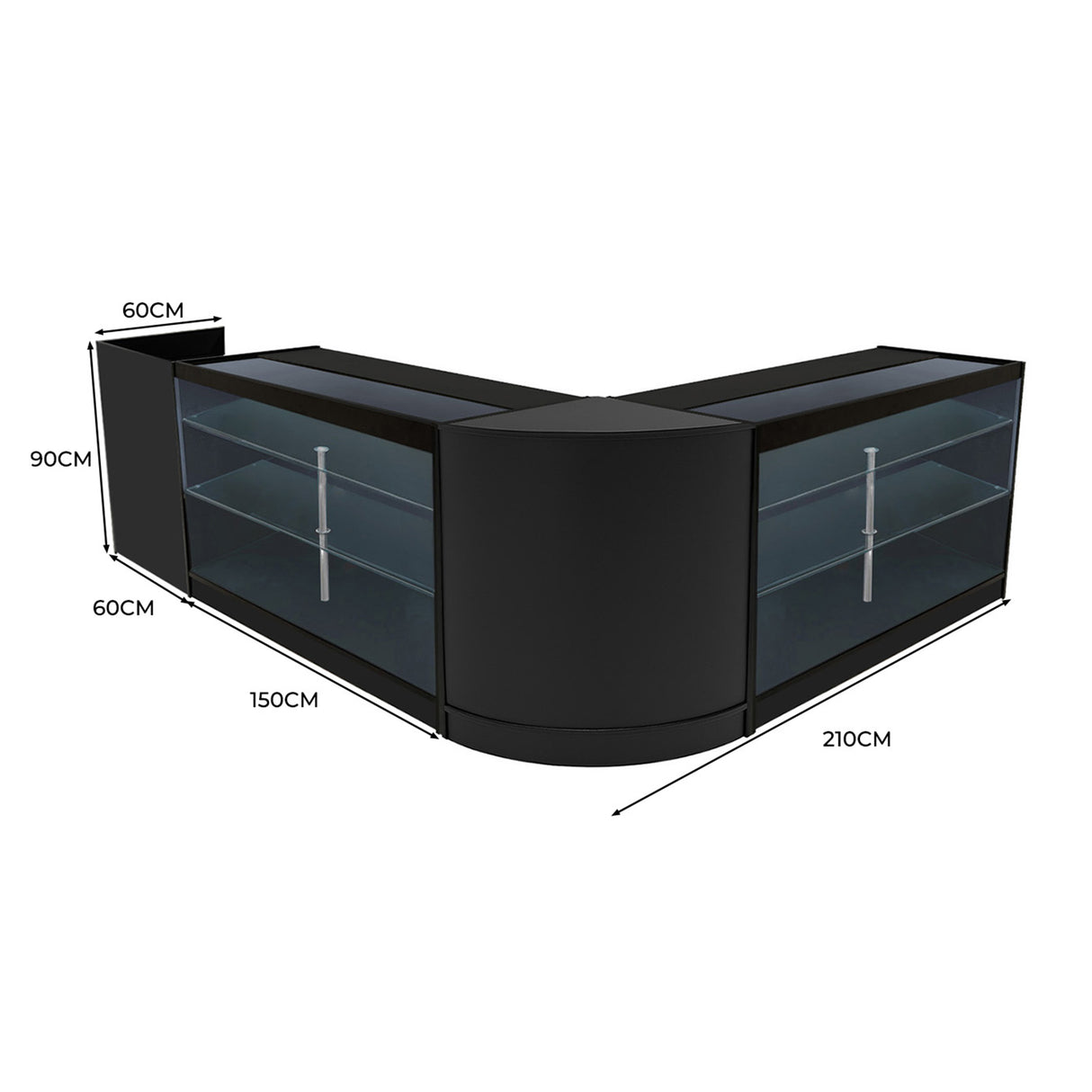 Aries LED Shop Counter Set CM60, TB60 & 2 x K1200 - Black