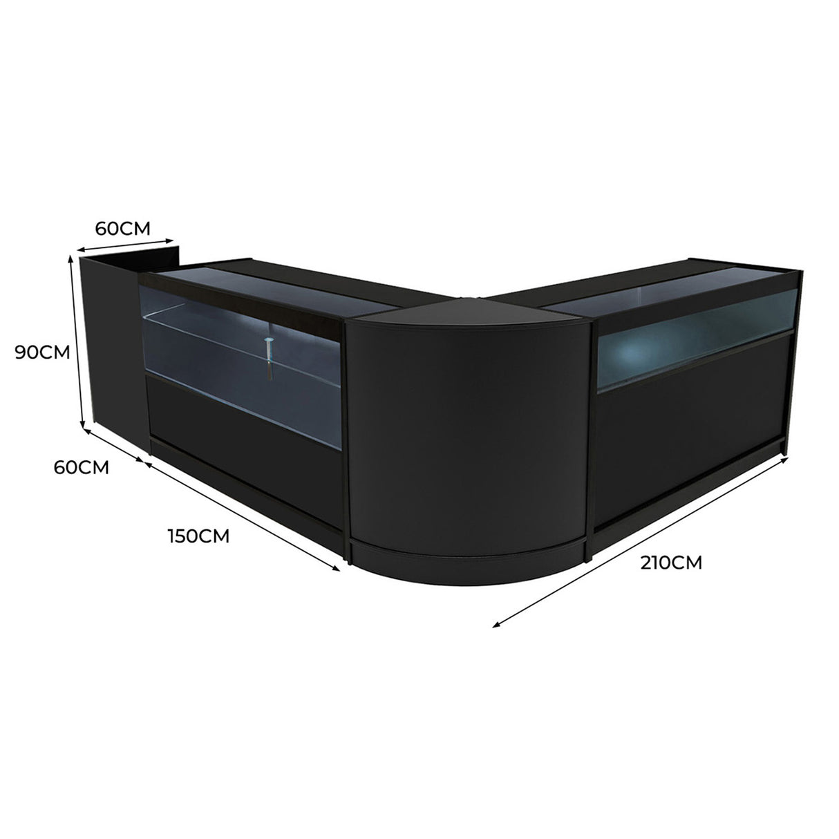 Gravity LED Shop Counter Set B1500, C1500, TB60 & CM60 - Black