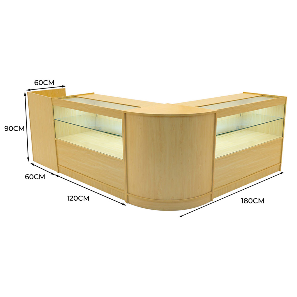 Phoenix LED Shop Counter Set CM60, TB60 & 2 x C1200 - Maple