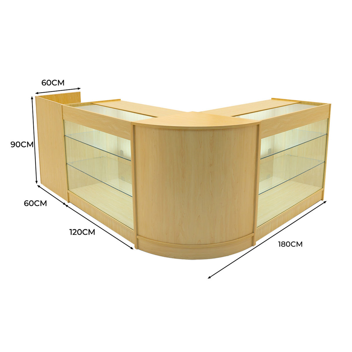 Aries LED Shop Counter Set CM60, TB60 & 2 x K1200 - Maple