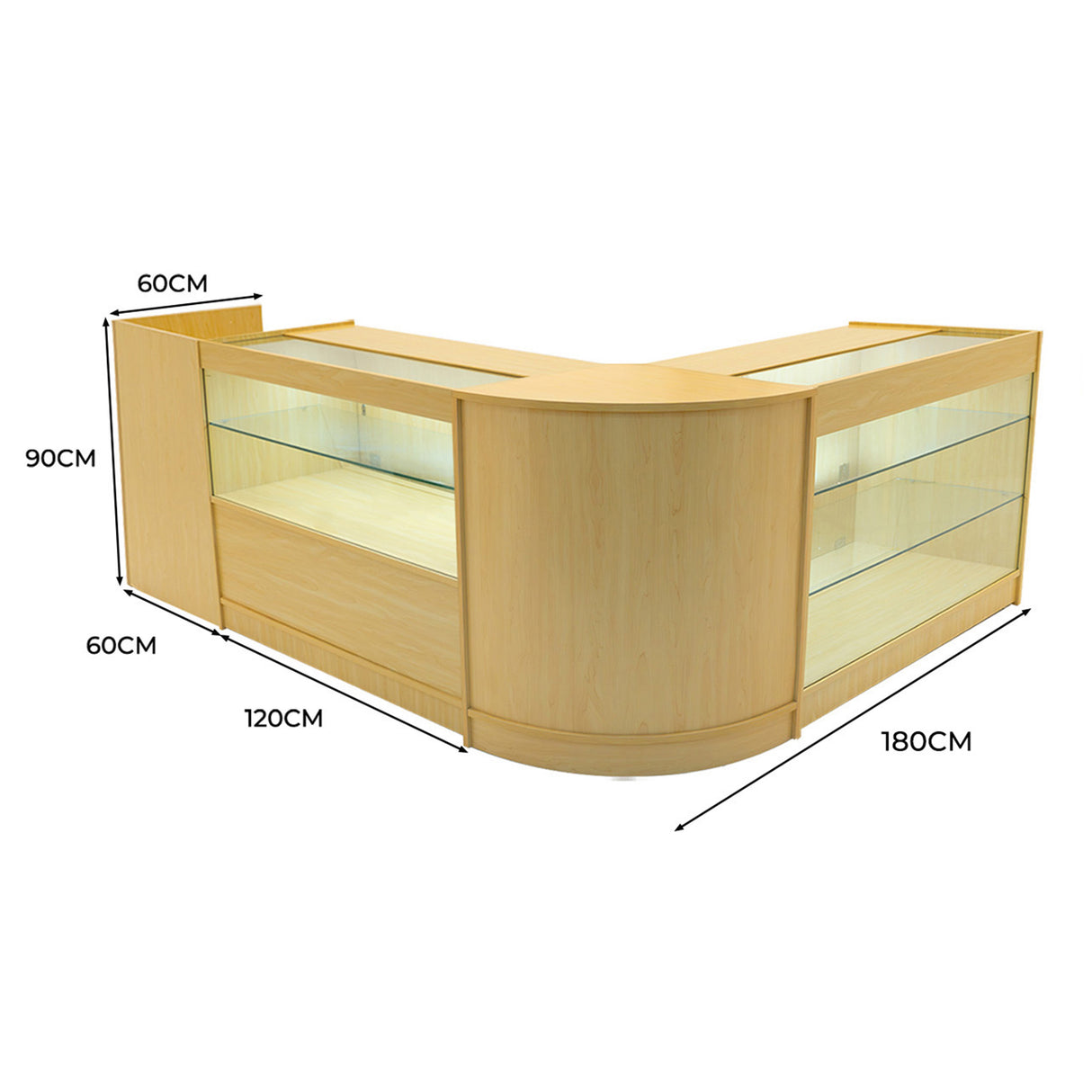 Vega LED Shop Counter Set K1200, C1200, TB60 & CM60 - Maple