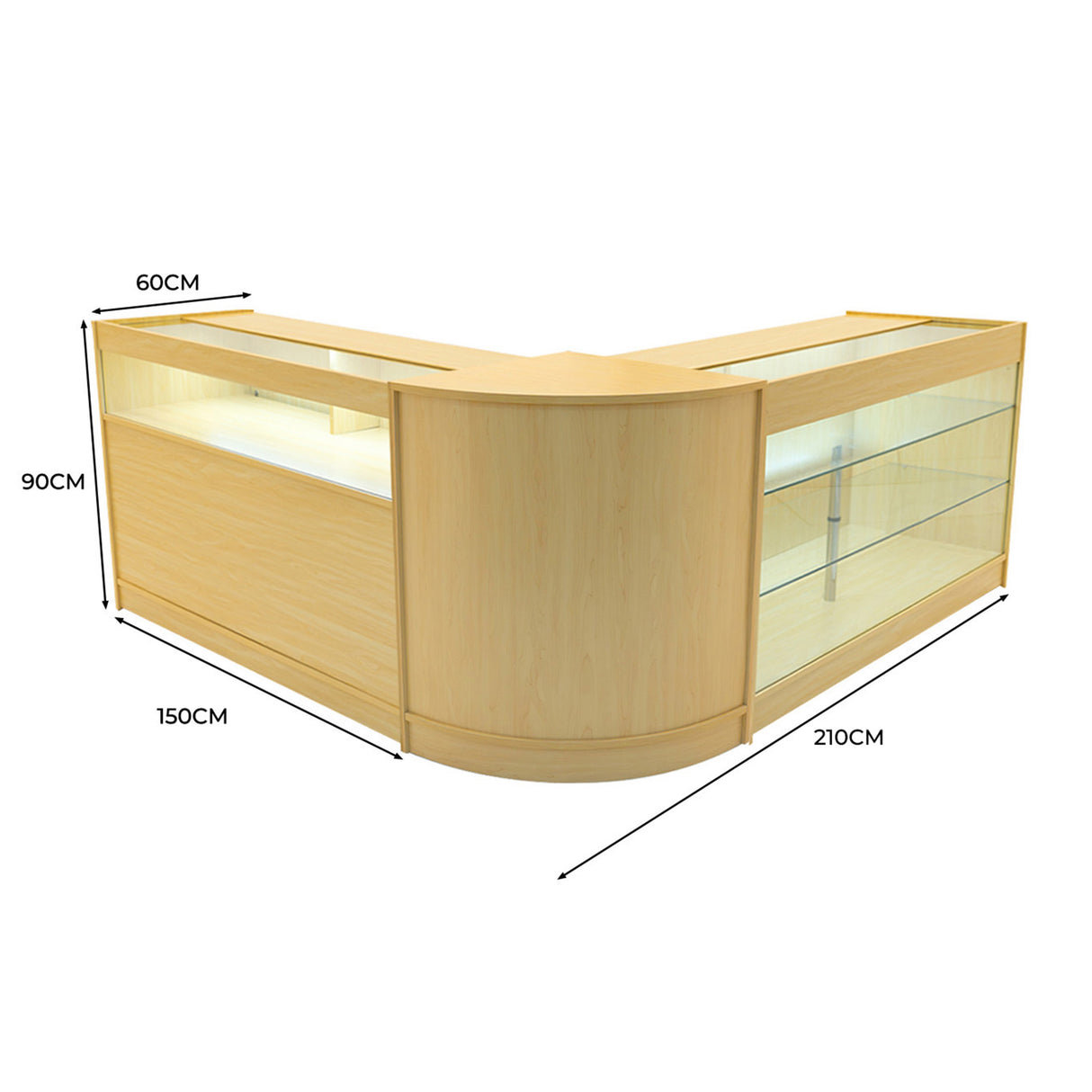 Triton LED Shop Counter Set K1500, B1500 & CM60 - Maple