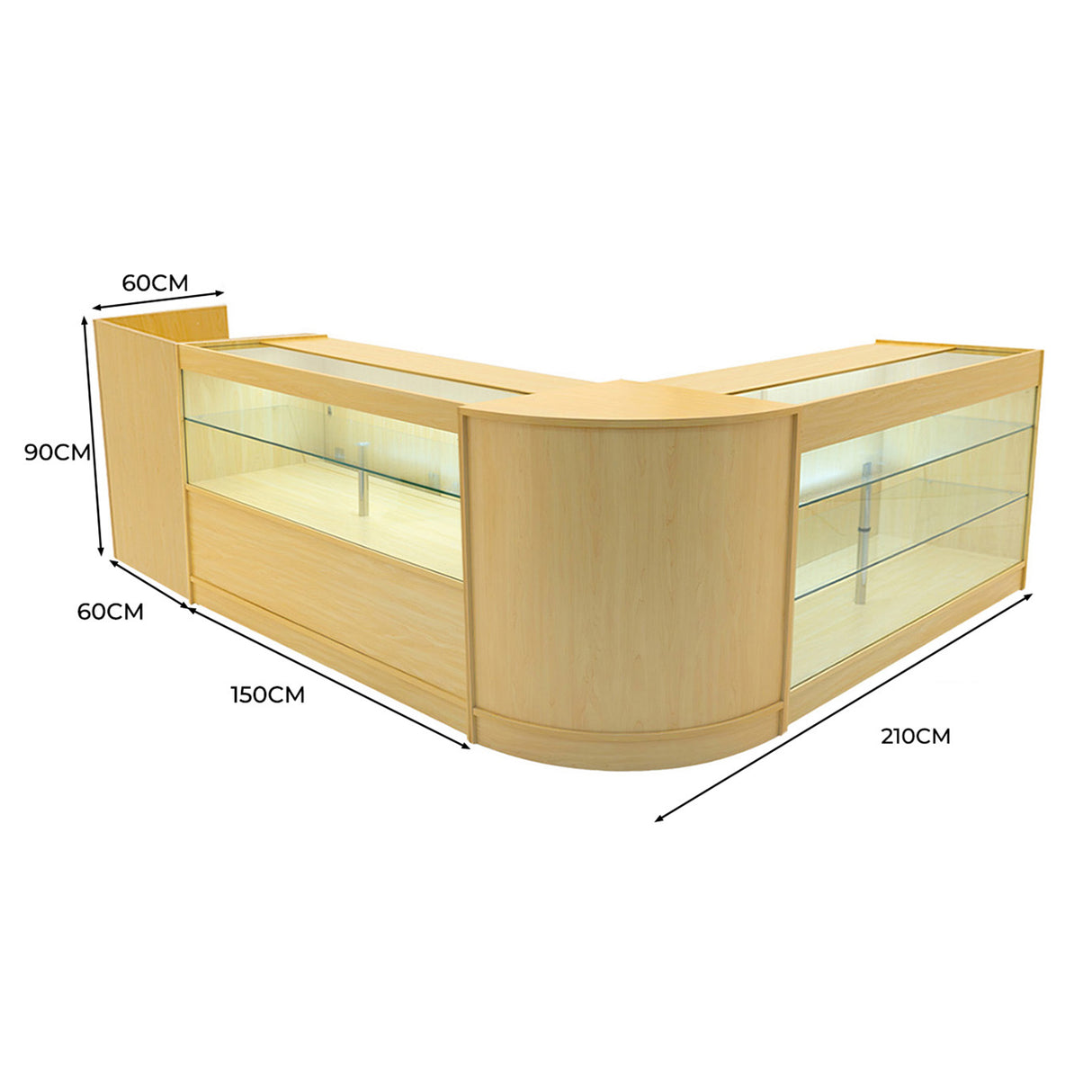 Vega LED Shop Counter Set K1500, C1500, TB60 & CM60 - Maple