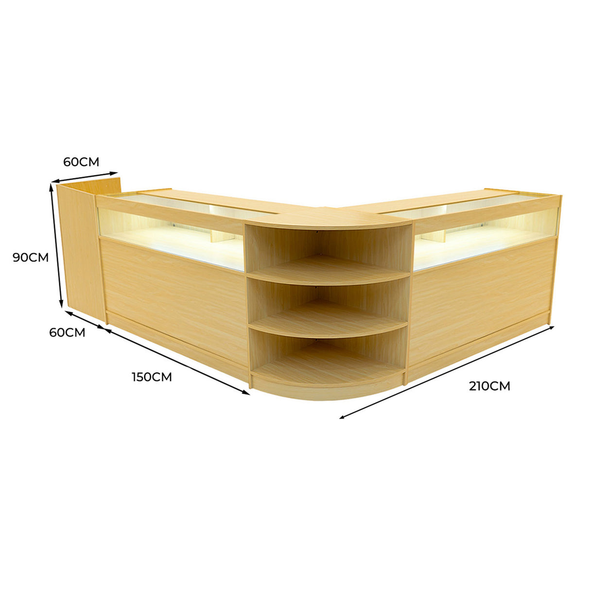 Sagittarius LED Shop Counter Set LM60, TB60 & 2 x B1500 - Maple
