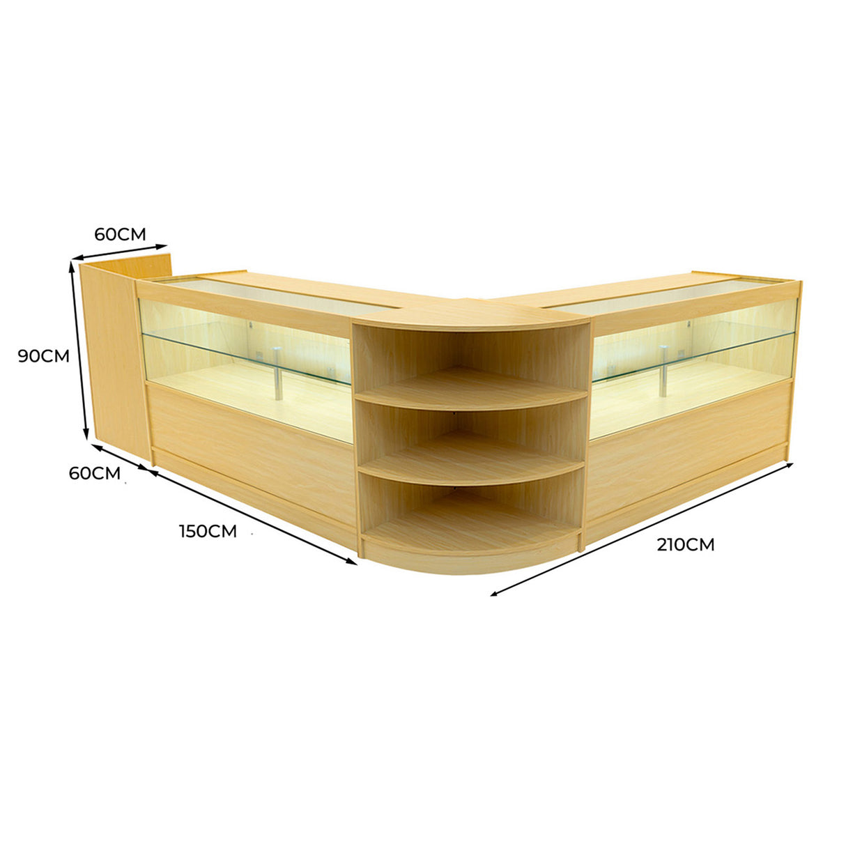 Eclipse LED Shop Counter Set LM60, TB60 & 2 x C1500 - Maple