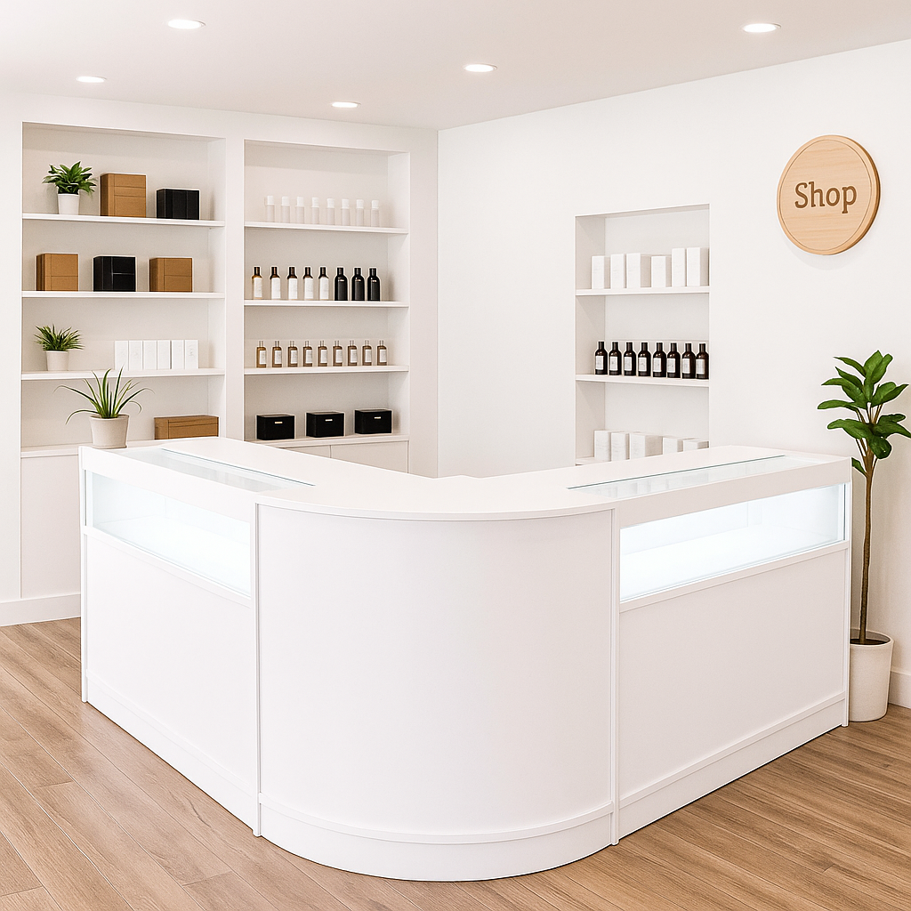 Iris LED Shop Counter Set CM60 & 2 x B900 - White