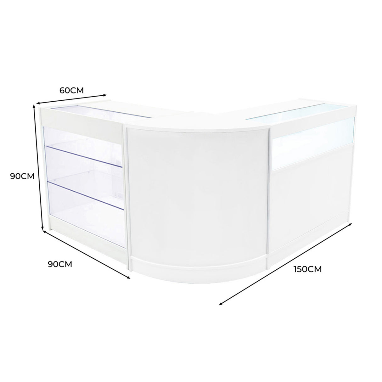 Triton LED Shop Counter Set K900, B900 & CM60 - White