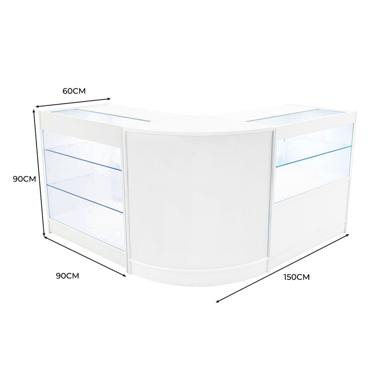 Hera LED Shop Counter Set K900, C900 & CM60 - White