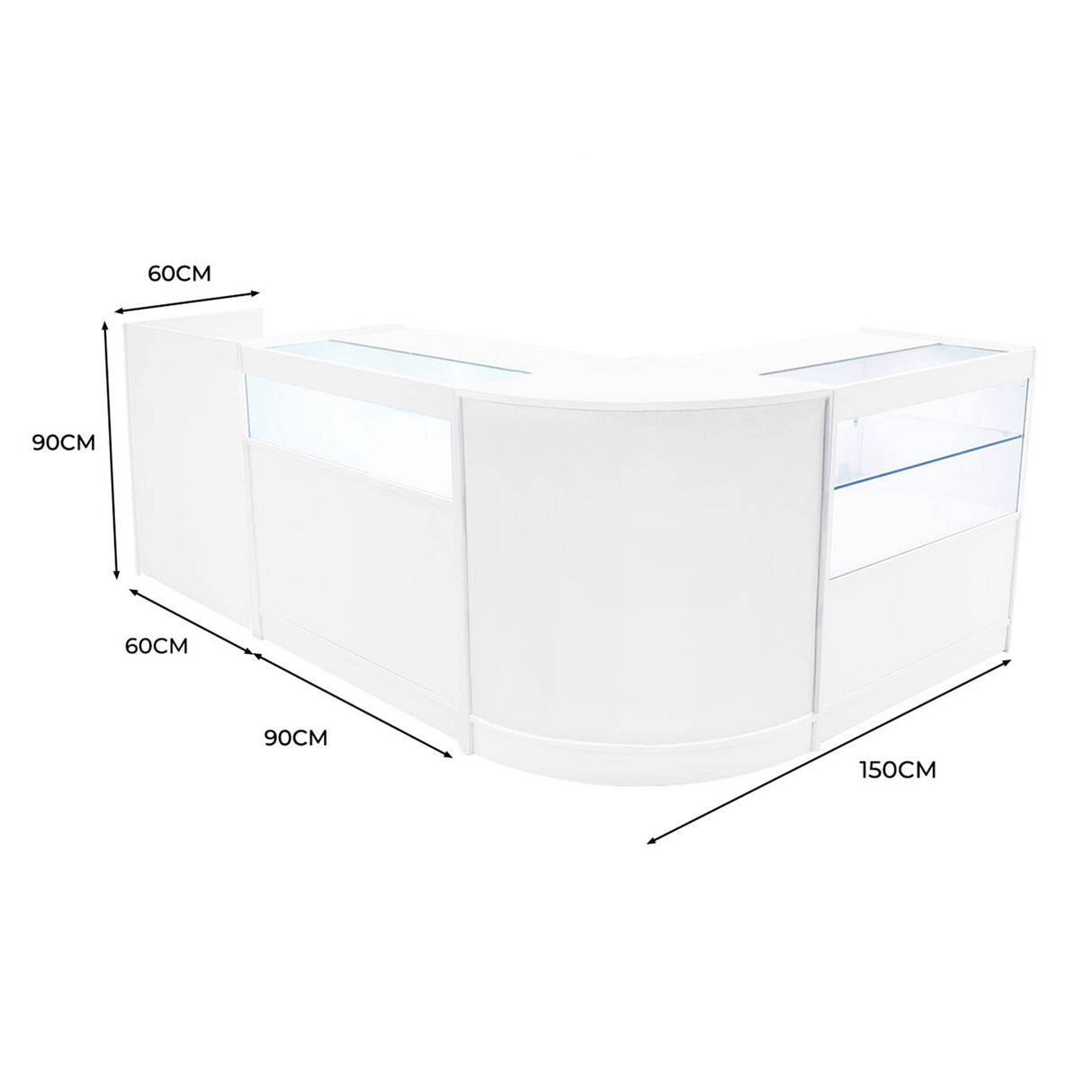 Gravity LED Shop Counter Set B900, C900, TB60 & CM60 - White