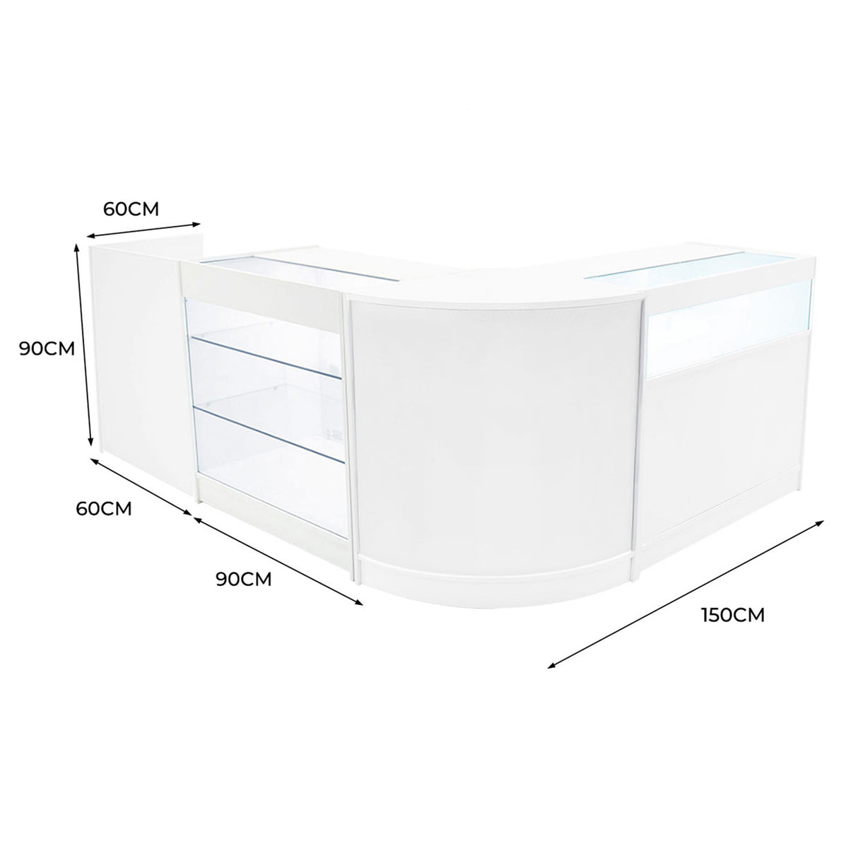 Polaris LED Shop Counter Set K900, B900, TB60 & CM60 - White