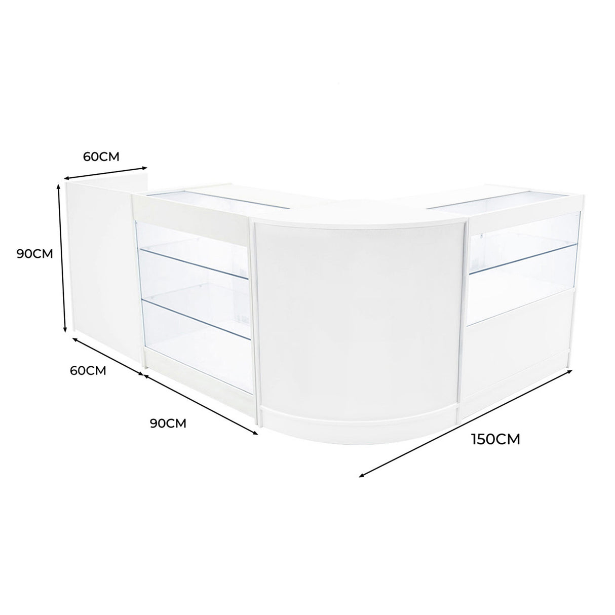 Vega LED Shop Counter Set K900, C900, TB60 & CM60 - White