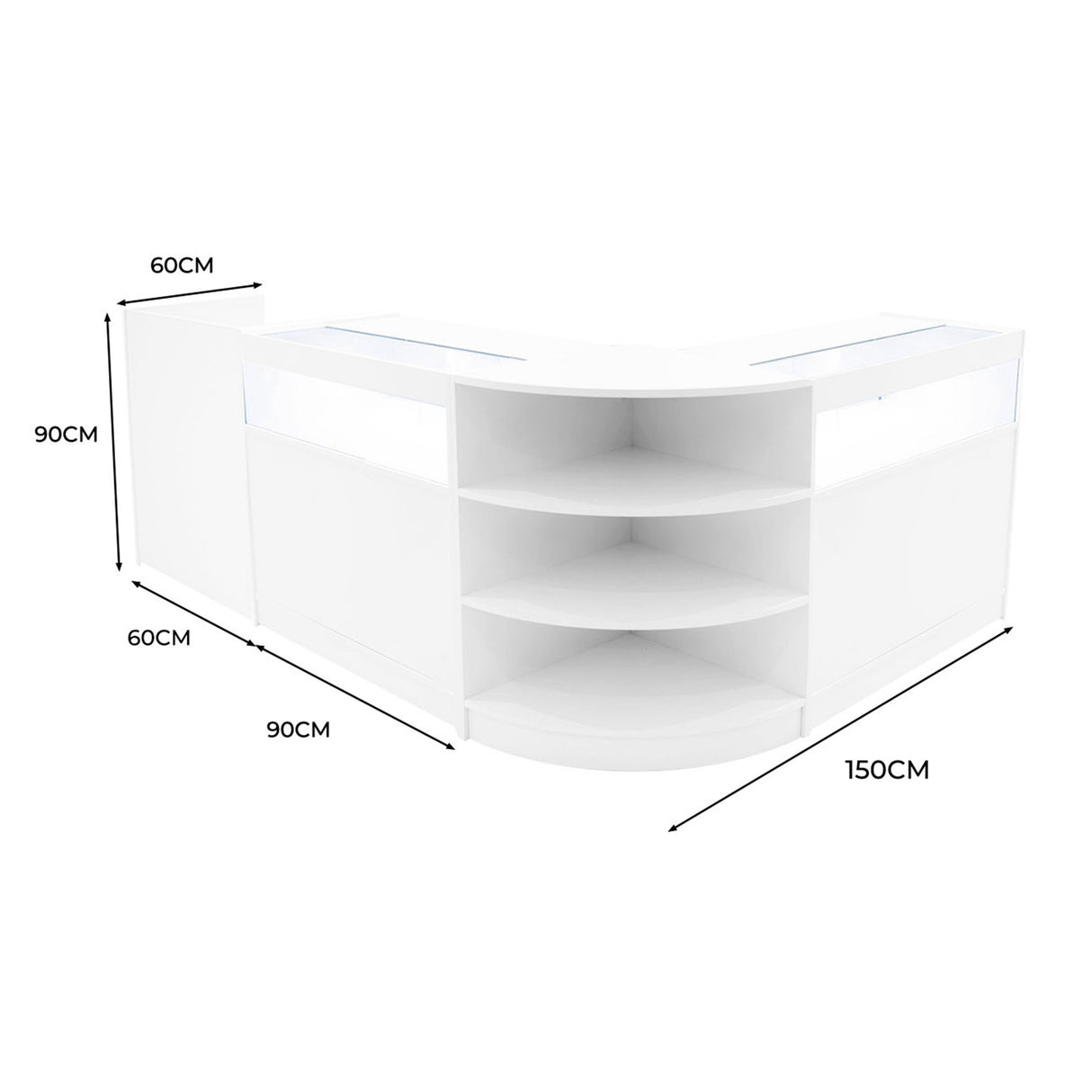 Sagittarius LED Shop Counter Set LM60, TB60 & 2 x B900 - White