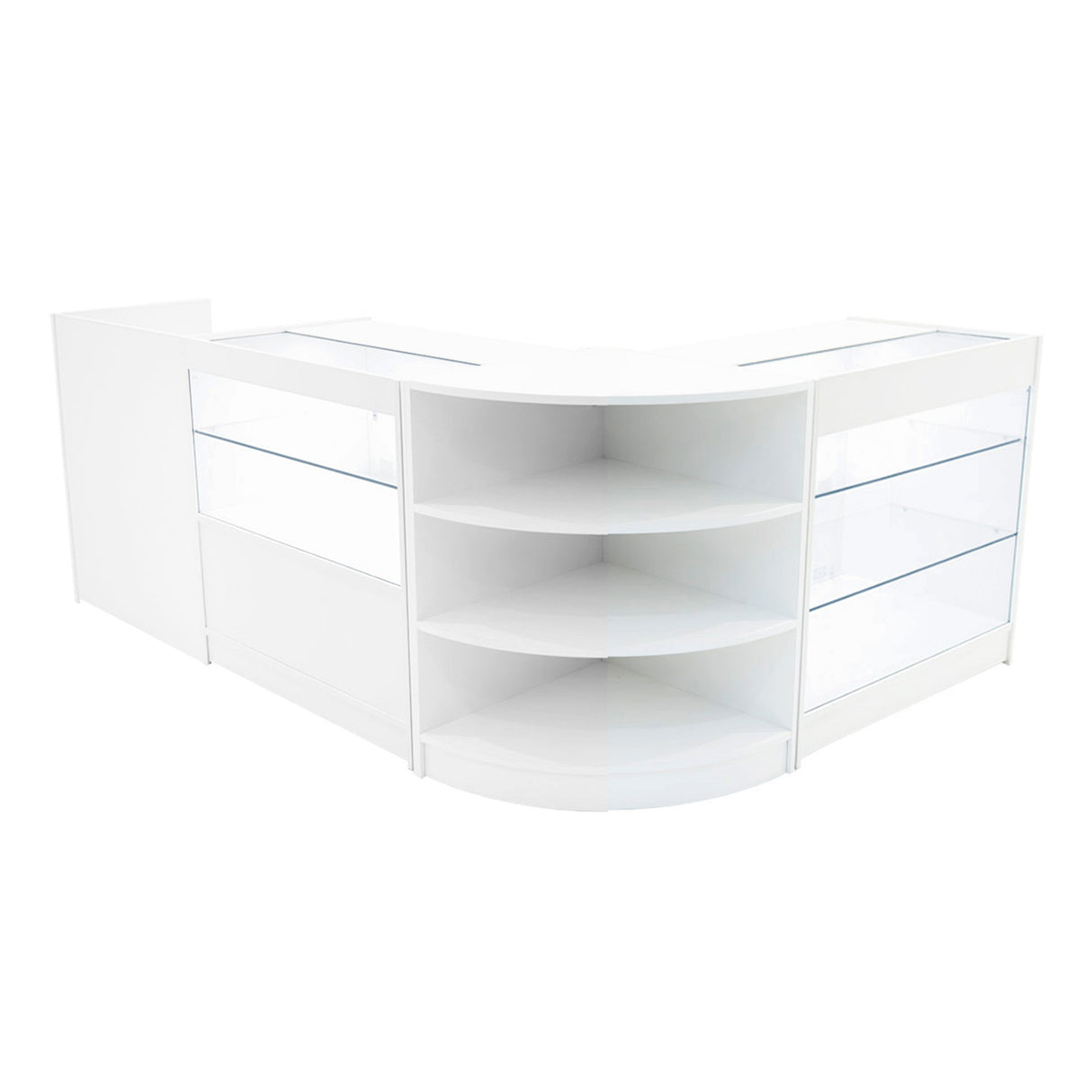 White Shop Counter Set Theia LED K900 C900 LM60 TB60 Lockable Retail Display