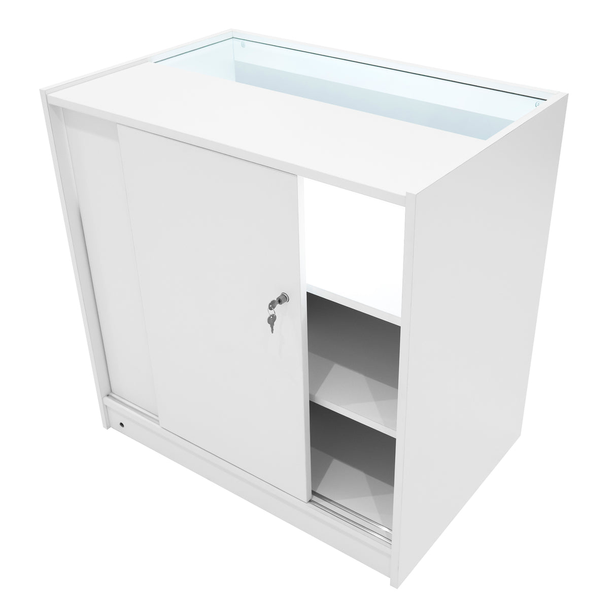 White Shop Counter Set Theia LED K900 C900 LM60 TB60 Lockable Retail Display