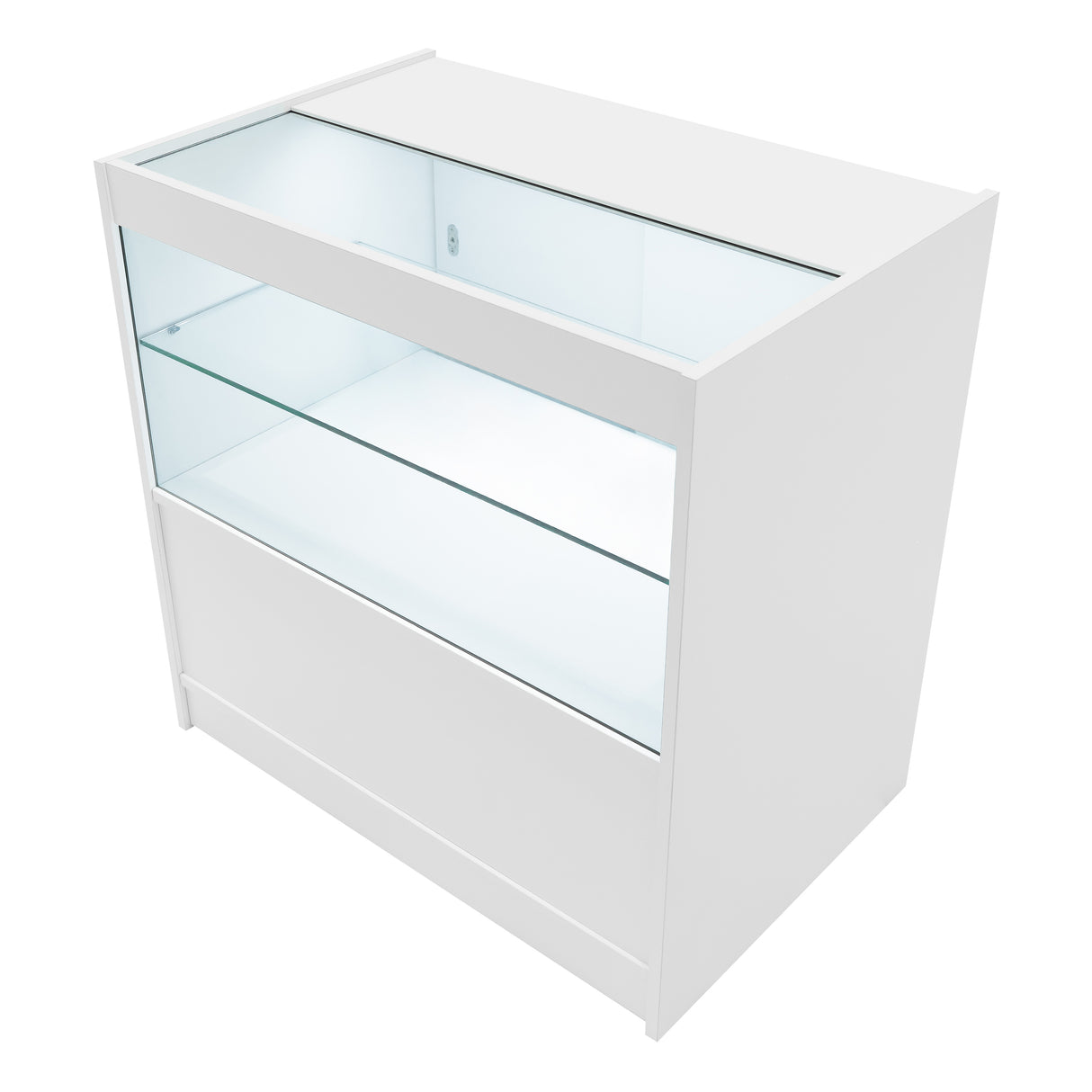 White Shop Counter Set Theia LED K900 C900 LM60 TB60 Lockable Retail Display