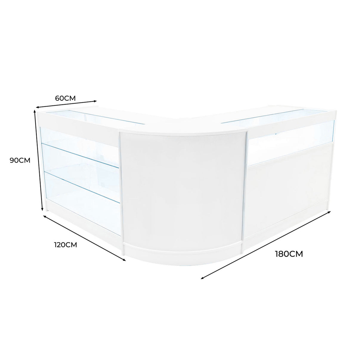 Triton LED Shop Counter Set K1200, B1200 & CM60 - White