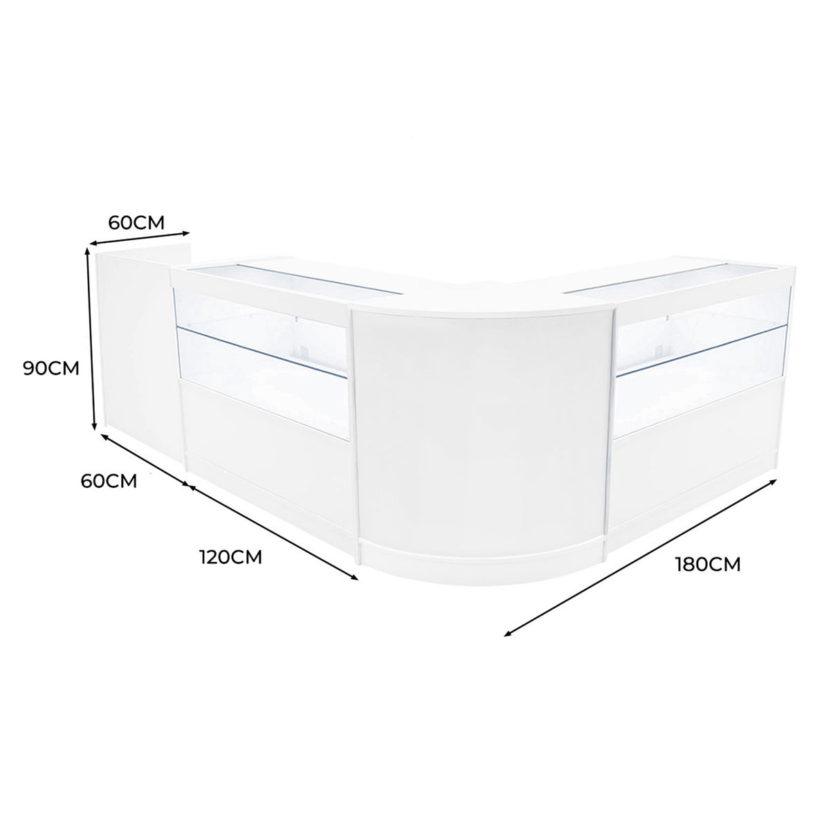 Phoenix LED Shop Counter Set CM60, TB60 & 2 x C1200 - White