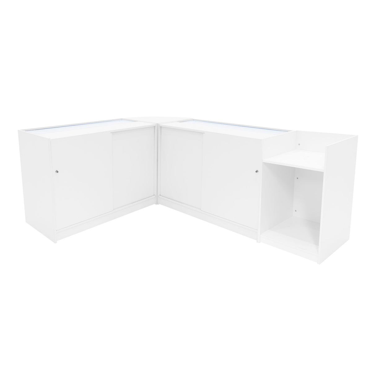 Gravity LED Shop Counter Set B1200, C1200, TB60 & & CM60 - White