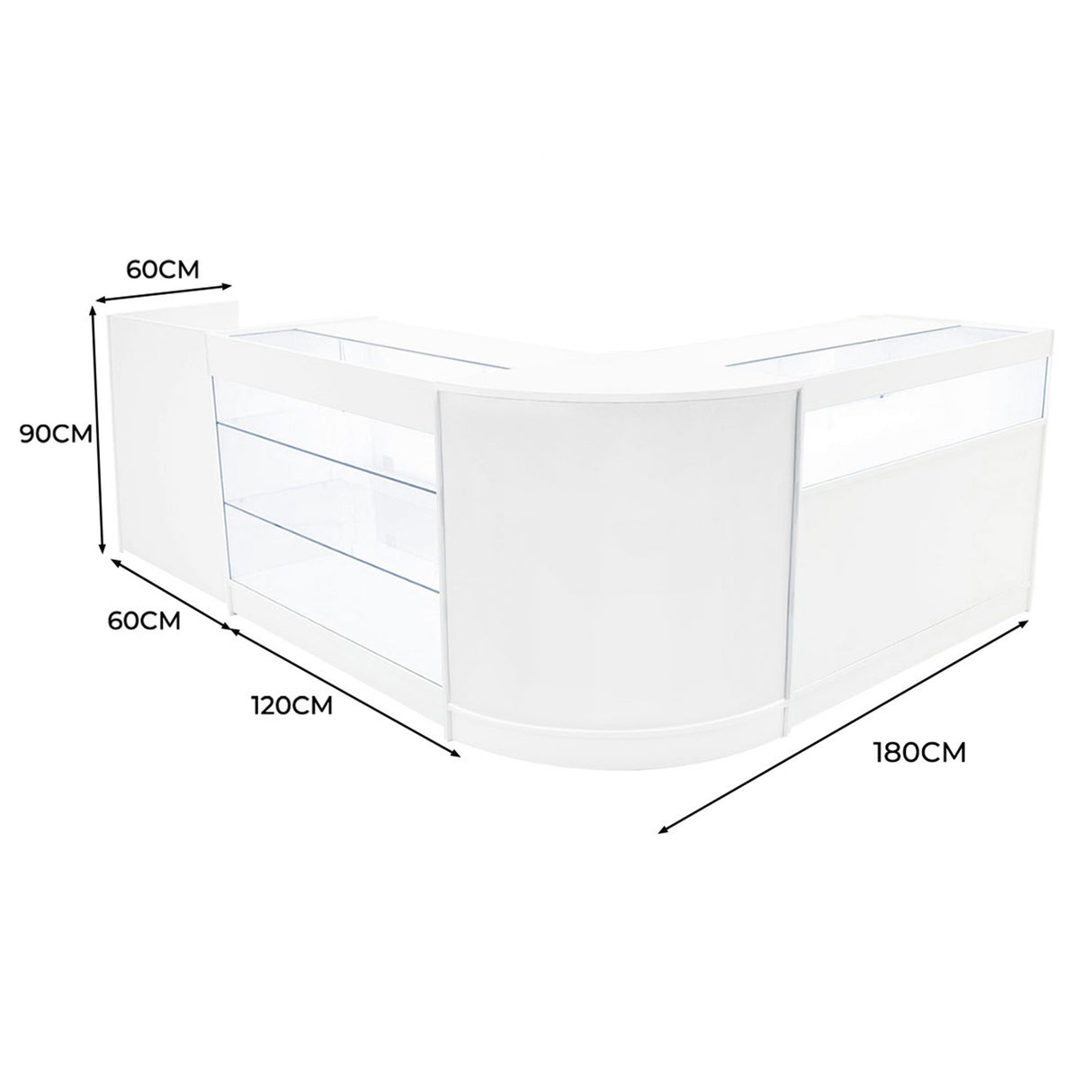 Polaris LED Shop Counter Set K1200, B1200, TB60 & CM60 - White