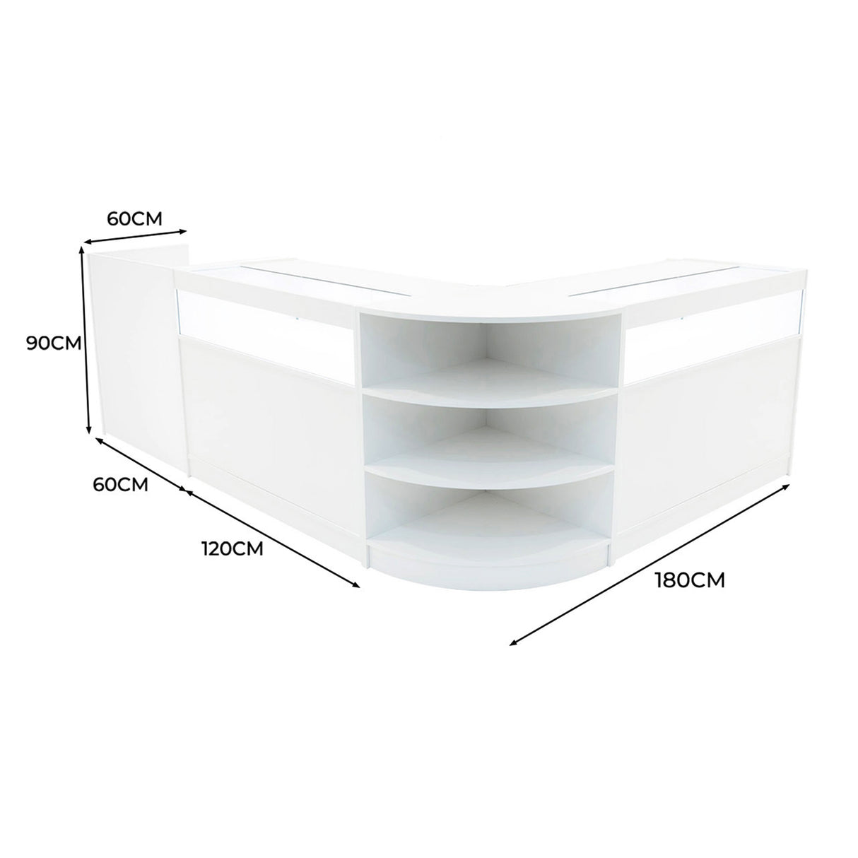Sagittarius LED Shop Counter Set LM60, TB60 & 2 x B1200 - White