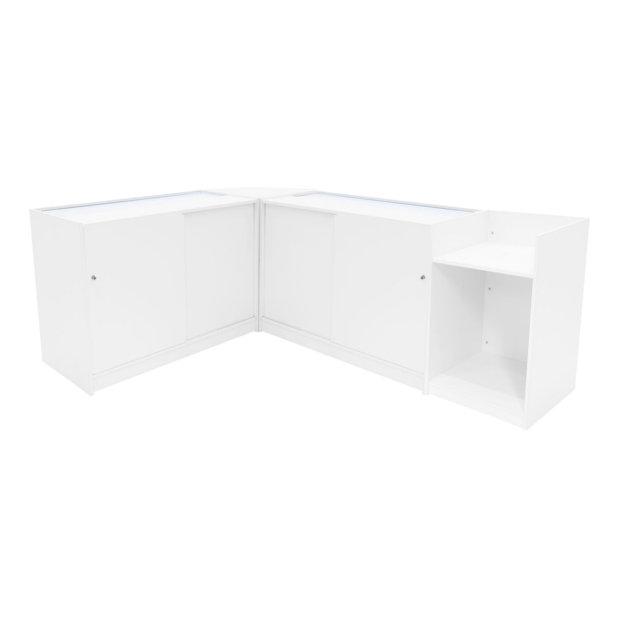 Europa LED Shop Counter Set B1200, C1200, TB60 & LM60 - White