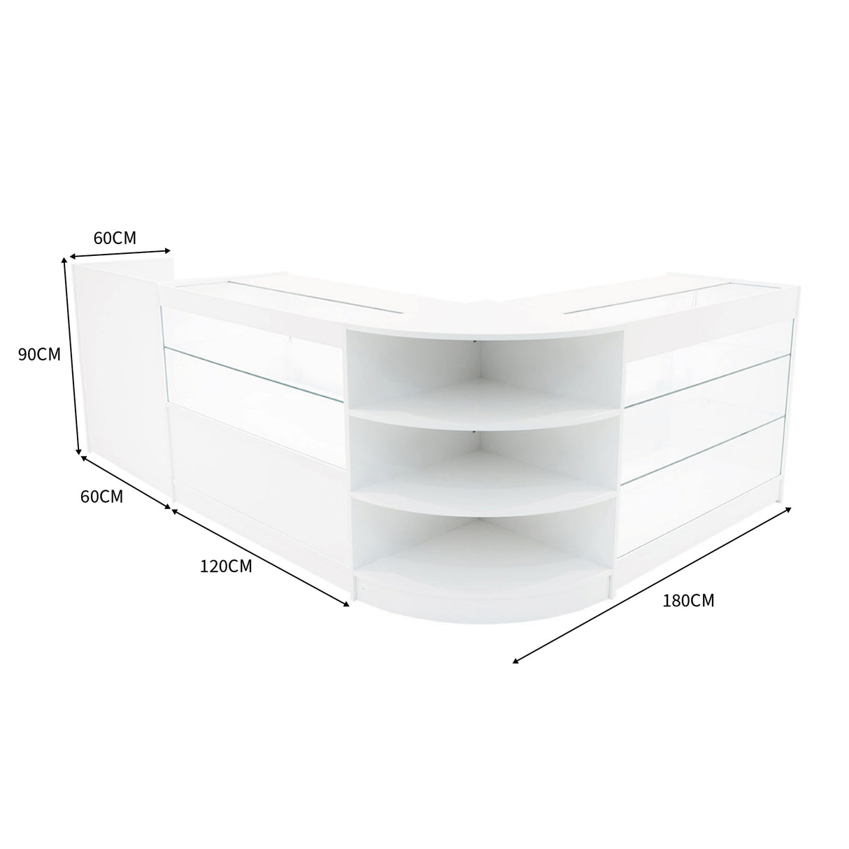 Theia LED Shop Counter Set K1200, C1200, TB60 & LM60 - White