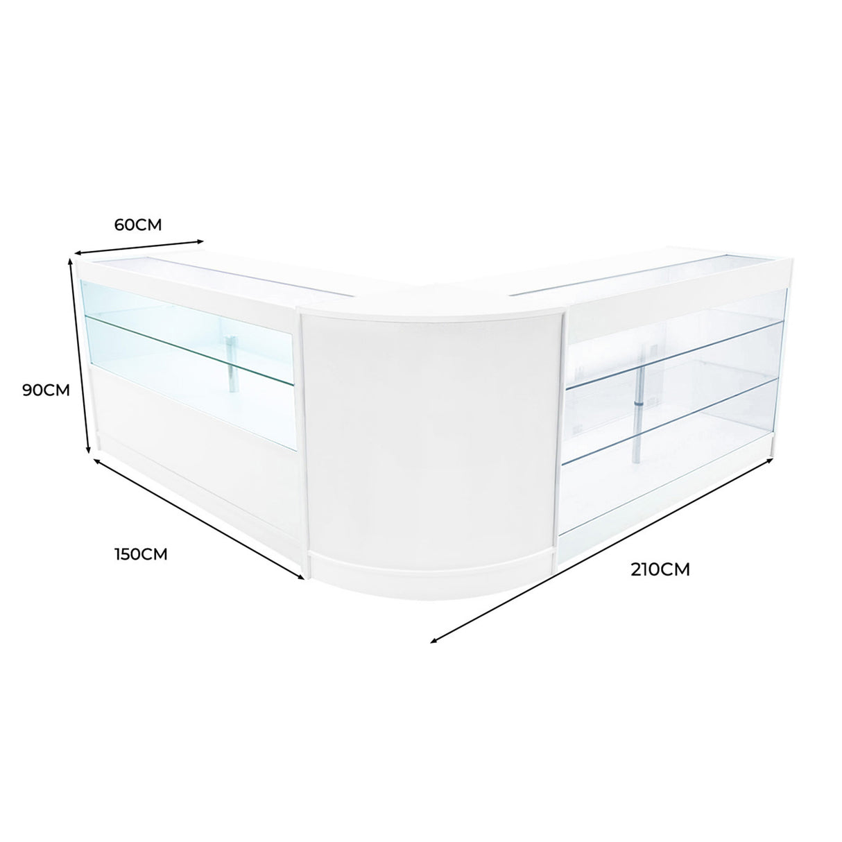 Hera LED Shop Counter Set K1500, C1500 & CM60 - White
