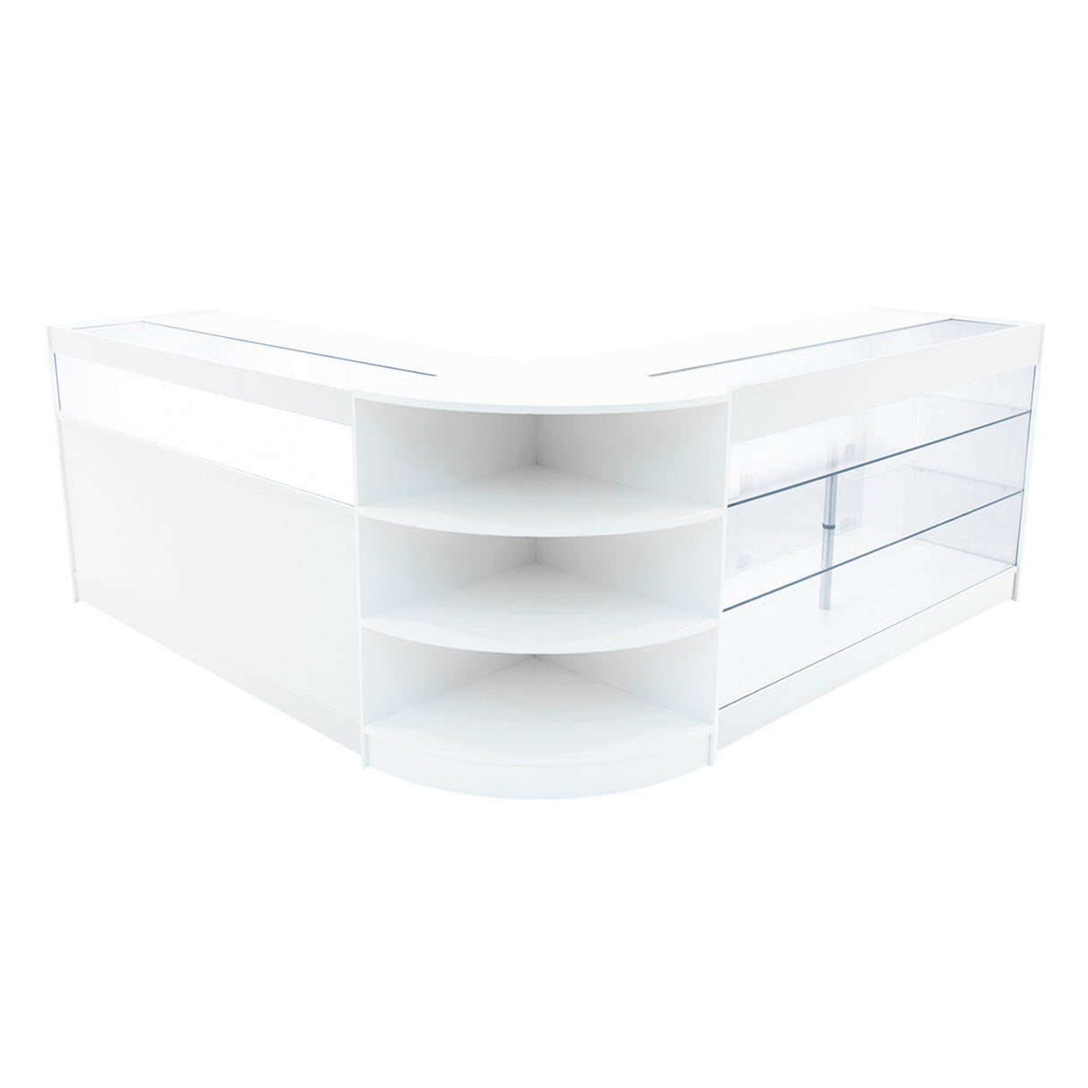 Demeter LED Shop Counter Set K1500, B1500 & LM60 - White