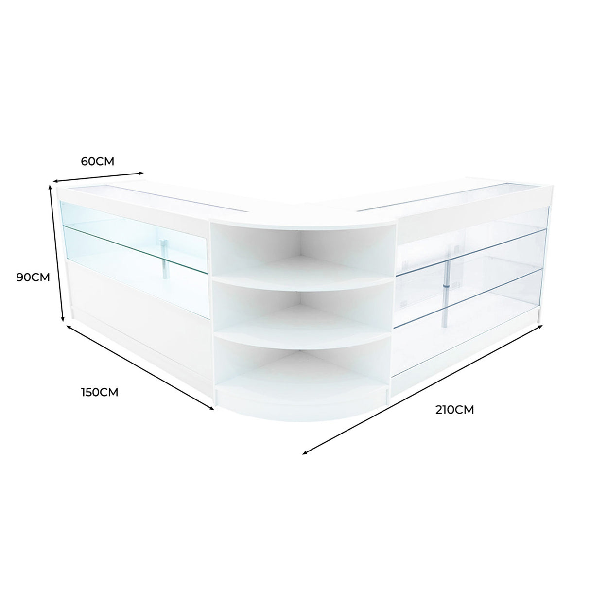 Calliope LED Shop Counter Set K1500, C1500 & LM60 - White