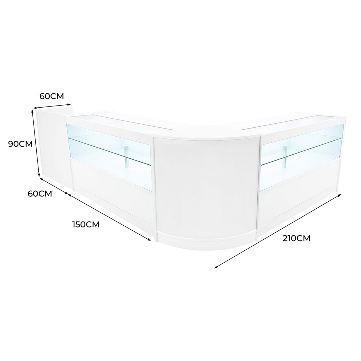 Phoenix LED Shop Counter Set CM60, TB60 & 2 x C1500 - White