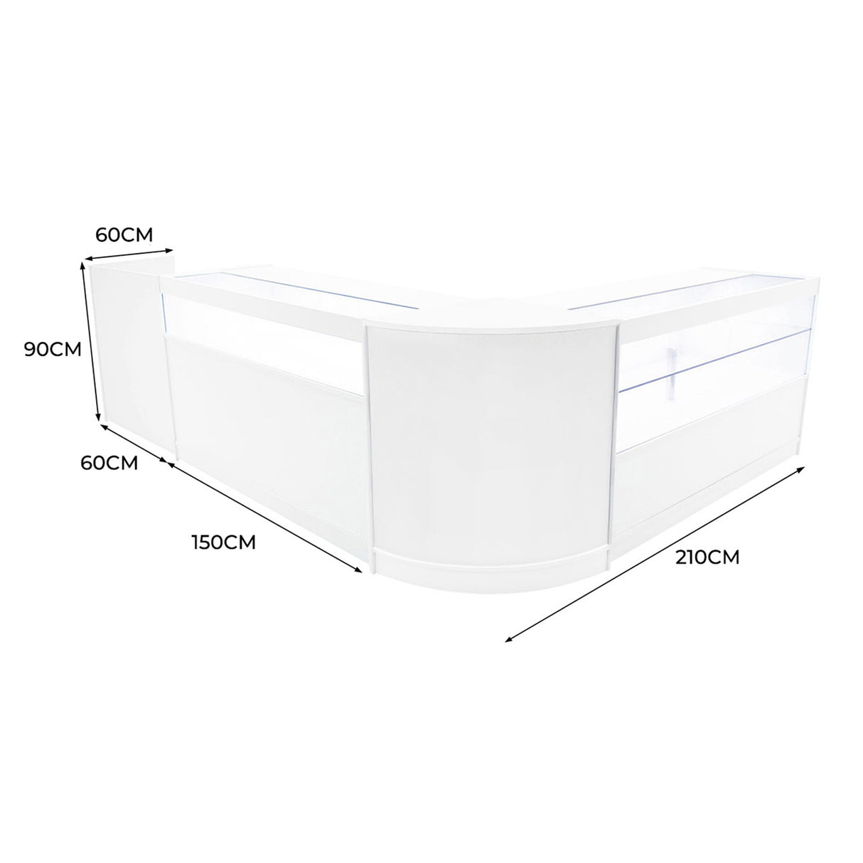 Gravity LED Shop Counter Set B1500, C1500, TB60 & CM60 - White