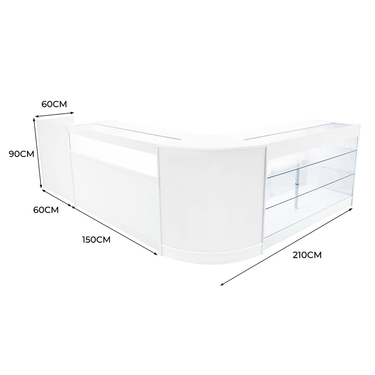 Polaris LED Shop Counter Set K1500, B1500, TB60 & CM60 - White