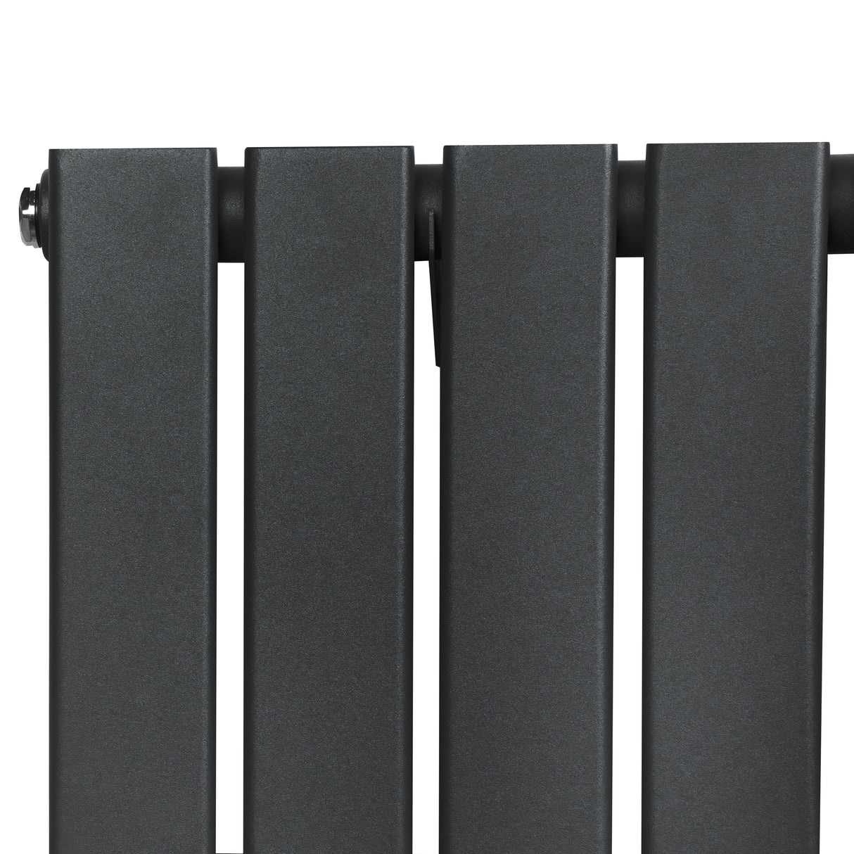 Flat single column radiator in anthracite grey, measuring 1600mm x 420mm, featuring a sleek, modern design with a smooth texture