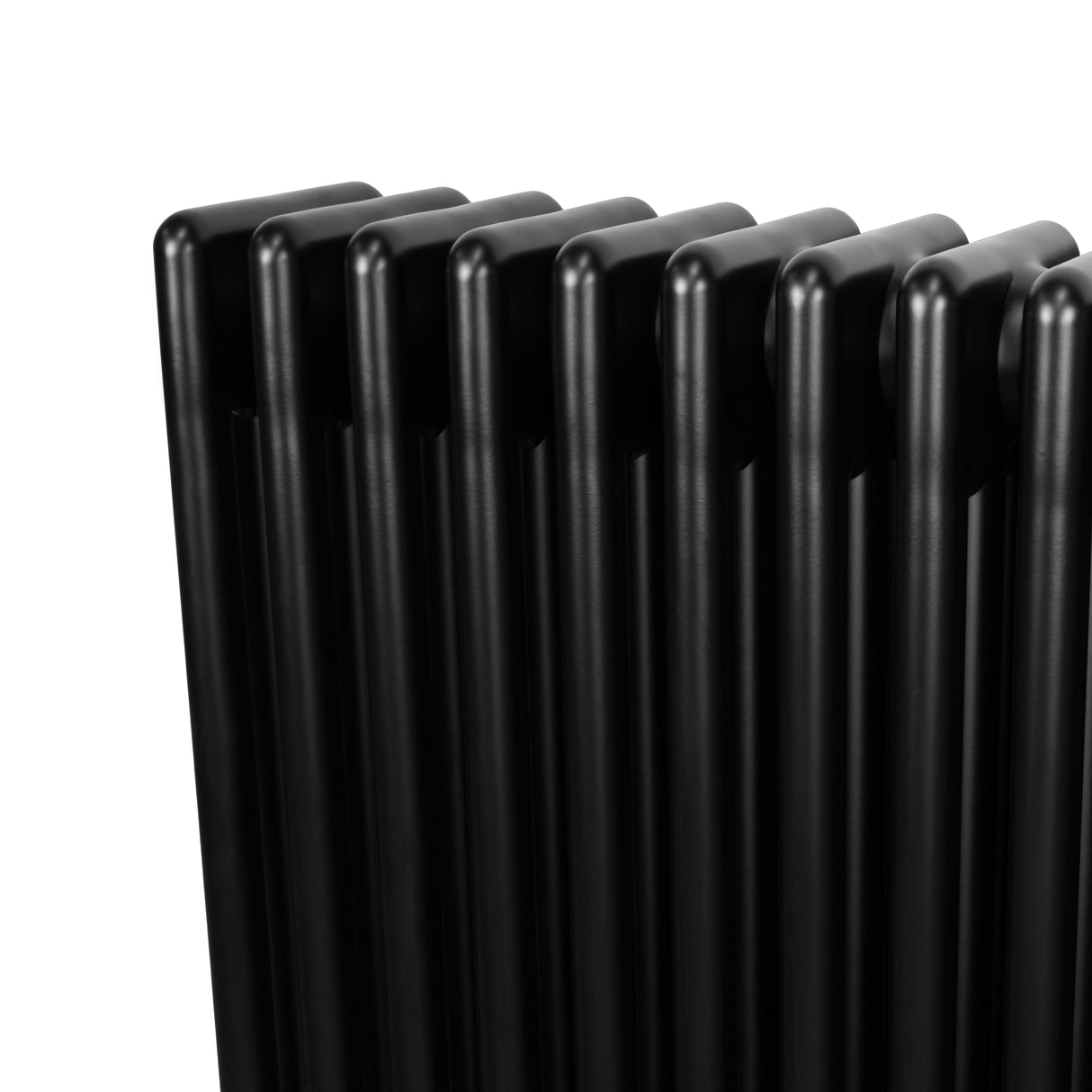 Traditional black 4 column radiator with a sleek, smooth finish, measuring 300 x 1505mm, ideal for classic home heating