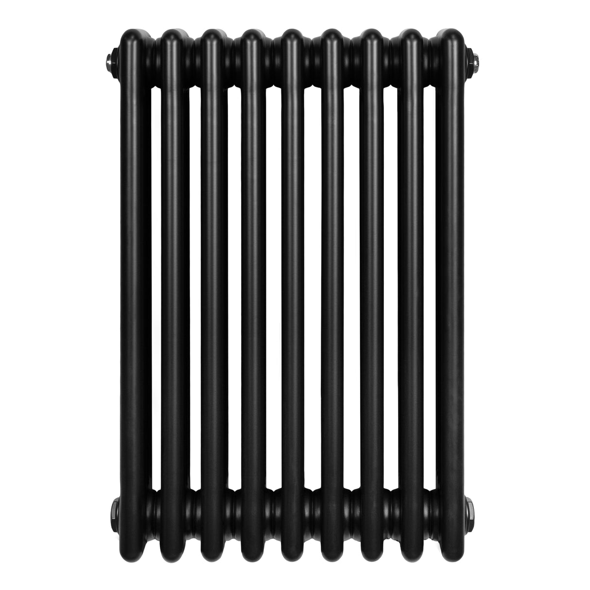 Traditional black 4 column radiator with a sleek, smooth finish, measuring 600 x 425mm, ideal for classic home decor