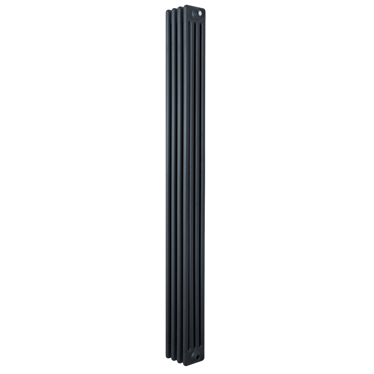 Traditional anthracite grey 4 column radiator, 1800 x 200mm, featuring a sleek vertical design with smooth, textured surfaces