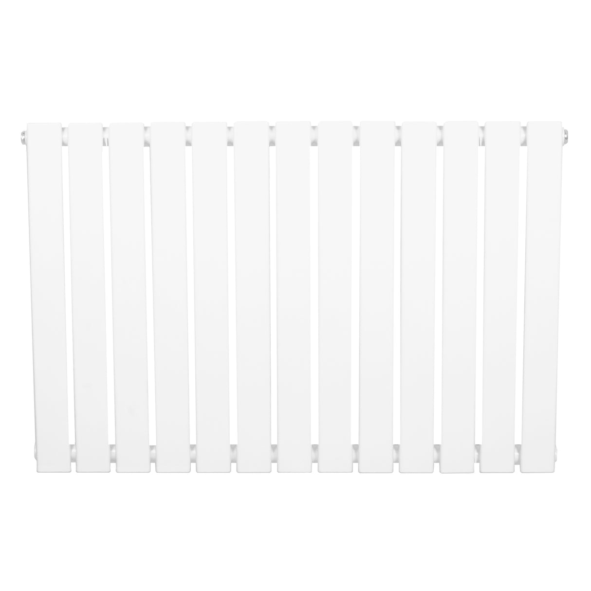 Flat single column radiator in sleek white finish, measuring 600 x 910mm, featuring smooth vertical panels and a modern design