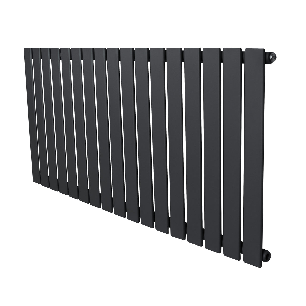 Flat single column radiator in anthracite grey, featuring sleek vertical slats and a modern design, ideal for contemporary spaces